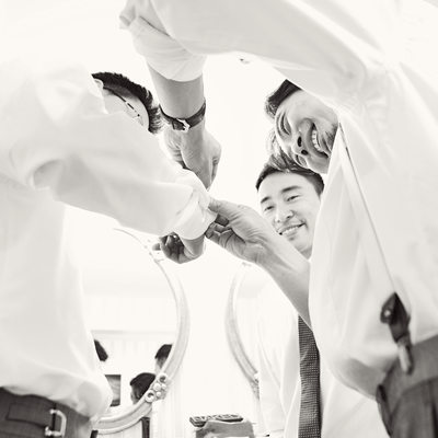 Groom Getting Ready at Disney's Boardwalk Inn Resort